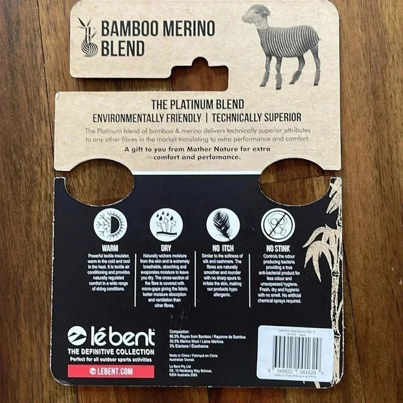 Le Bent definitive le neck warmer bamboo merino wool lightweight 200gm aqua - Picture 7 of 8